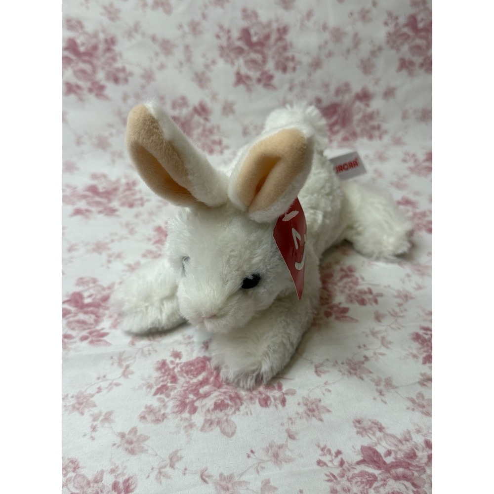 Aurora World Miyoni White Rabbit Plush Bunny Stuffed Animal 7" x 7"